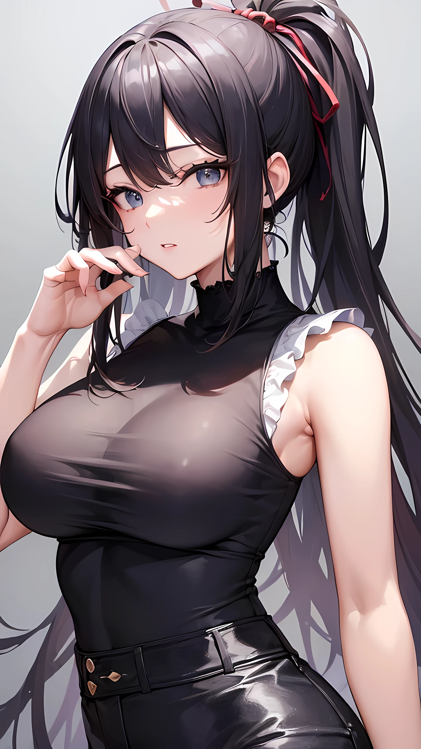 (((masterpiece))),(((High resolution)))、(((8K quality)))、(((perfect face)))、(((Korean idol))), ((sleeveless)), (pants), ((top quality eyes)), ((detailed face)), (detailed texture), look at the camera, big tits