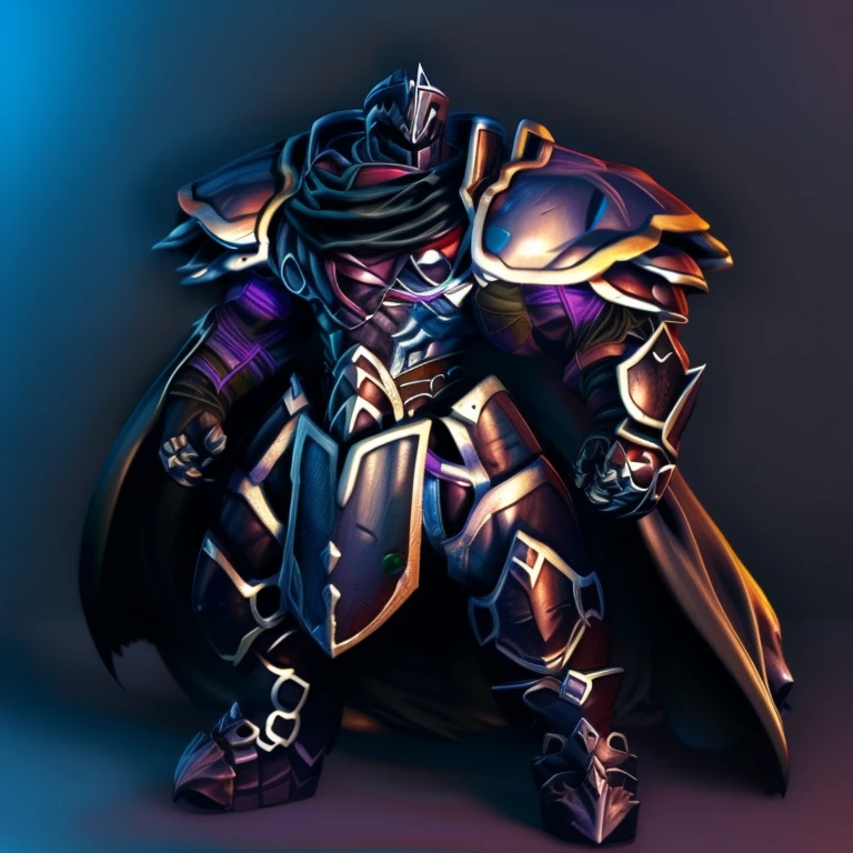 (masterpiece, best quality, detailed:1.2) (Pokémon) LUCARIO, detailed full body, a knight's mechanical armor, glowing wide and heavy armor, wears full body armor. massive muscles, huge pecs, chiseled abs, huge pectorals, exaggeratedly huge muscles. wearing a cloak. unusually developed muscular body big muscle, pecs, triceps, traps, waist narrow, unusually developed muscular body, Dark knight, BlackKnight_fe, The claws are sharp, Sharp teeth, He wears a black cloak on his back. 