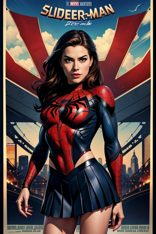 ヘイデン・パネッティーアマーベルコミックの映画Poster、so beautiful、Movies about Spider-Man、sexy、whole body、Wearing a skirt、Premiere Date、Poster、belly buttonを突き出す、new york、She's wearing a ripped Spiderman suit、The suit is torn、Wearing a skirt、Red and black color scheme、dynamic、masterpiece、highest quality、Super detailed、Very detailed、Delicate and beautiful shine、Ultra-high resolution、Cinematic、break、breakドロップ、(Torn clothes:1.5)、(Wet clothes:1.4)、Bare shoulders、Real Rain、Wet Hair、belly button、Exposed Skin、sexyな肩を披露