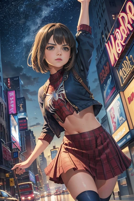 Jenna Louise Coleman、マーベルコミックの映画Poster、so beautiful、Movies about Spider-Man、sexy、whole body、Wearing a skirt、Premiere Date、Poster、belly buttonを突き出す、new york、She's wearing a ripped Spiderman suit、The suit is torn、Wearing a skirt、Red and black color scheme、dynamic、masterpiece、highest quality、Super detailed、Very detailed、Delicate and beautiful shine、Ultra-high resolution、Cinematic、break、breakドロップ、(Torn clothes:1.5)、(Wet clothes:1.4)、Bare shoulders、Real Rain、Wet Hair、belly button、Exposed Skin、sexyな肩を披露