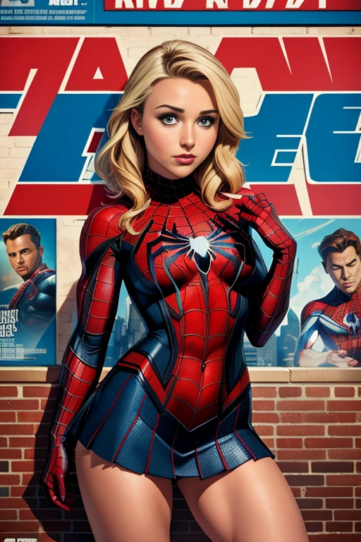 Hayden Panettiere、マーベルコミックの映画Poster、so beautiful、Movies about Spider-Man、sexy、whole body、Wearing a skirt、Premiere Date、Poster、belly buttonを突き出す、new york、She's wearing a ripped Spiderman suit、The suit is torn、Wearing a skirt、Red and black color scheme、dynamic、masterpiece、highest quality、Super detailed、Very detailed、Delicate and beautiful shine、Ultra-high resolution、Cinematic、break、breakドロップ、(Torn clothes:1.5)、(Wet clothes:1.4)、Bare shoulders、Real Rain、Wet Hair、belly button、Exposed Skin、sexyな肩を披露