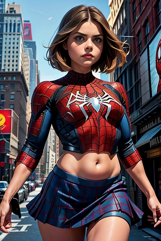 Jenna Louise Coleman、マーベルコミックの映画Poster、so beautiful、Movies about Spider-Man、sexy、whole body、Wearing a skirt、Premiere Date、Poster、belly buttonを突き出す、new york、She's wearing a ripped Spiderman suit、The suit is torn、Wearing a skirt、Red and black color scheme、dynamic、masterpiece、highest quality、Super detailed、Very detailed、Delicate and beautiful shine、Ultra-high resolution、Cinematic、break、breakドロップ、(Torn clothes:1.5)、(Wet clothes:1.4)、Bare shoulders、Real Rain、Wet Hair、belly button、Exposed Skin、sexyな肩を披露