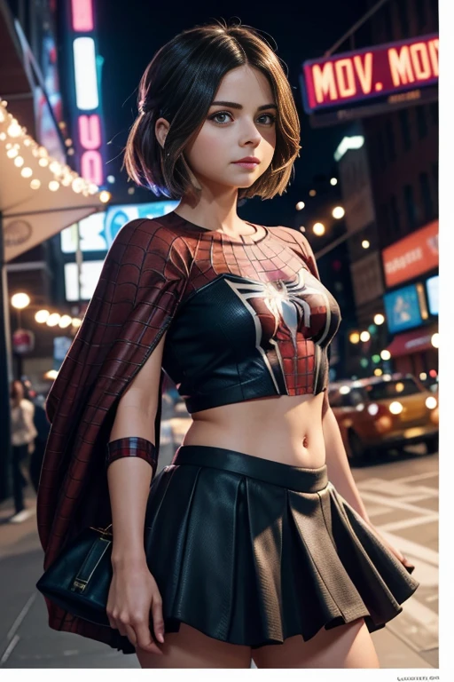 Jenna Louise Coleman、マーベルコミックの映画Poster、so beautiful、Movies about Spider-Man、sexy、whole body、Wearing a skirt、Premiere Date、Poster、belly buttonを突き出す、new york、She's wearing a ripped Spiderman suit、The suit is torn、Wearing a skirt、Red and black color scheme、dynamic、masterpiece、highest quality、Super detailed、Very detailed、Delicate and beautiful shine、Ultra-high resolution、Cinematic、break、breakドロップ、(Torn clothes:1.5)、(Wet clothes:1.4)、Bare shoulders、Real Rain、Wet Hair、belly button、Exposed Skin、sexyな肩を披露