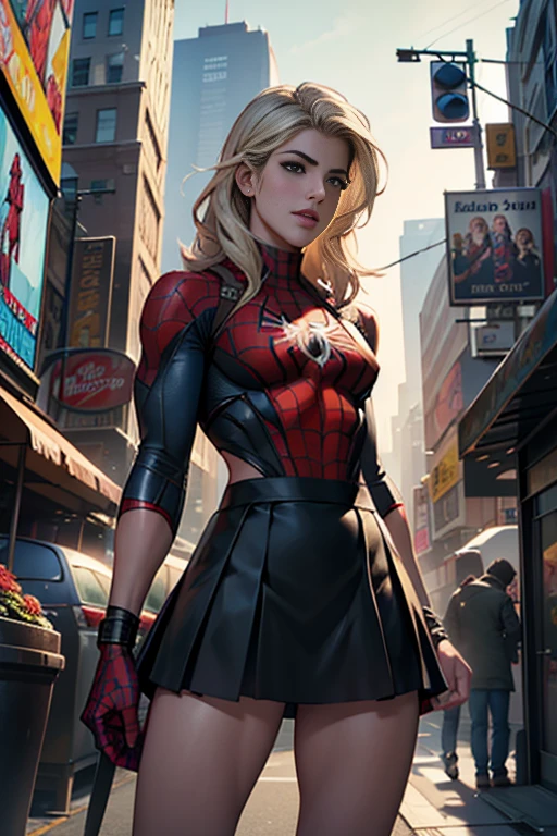 Emily Bett Rickards、マーベルコミックの映画Poster、so beautiful、Movies about Spider-Man、sexy、whole body、Wearing a skirt、Premiere Date、Poster、belly buttonを突き出す、new york、She's wearing a ripped Spiderman suit、The suit is torn、Wearing a skirt、Red and black color scheme、dynamic、masterpiece、highest quality、Super detailed、Very detailed、Delicate and beautiful shine、Ultra-high resolution、Cinematic、break、breakドロップ、(Torn clothes:1.5)、(Wet clothes:1.4)、Bare shoulders、Real Rain、Wet Hair、belly button、Exposed Skin、sexyな肩を披露