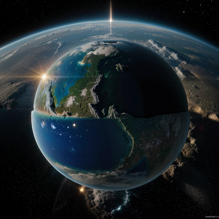 Graphic of the primitive Earth in which the gases that make it up are schematized 