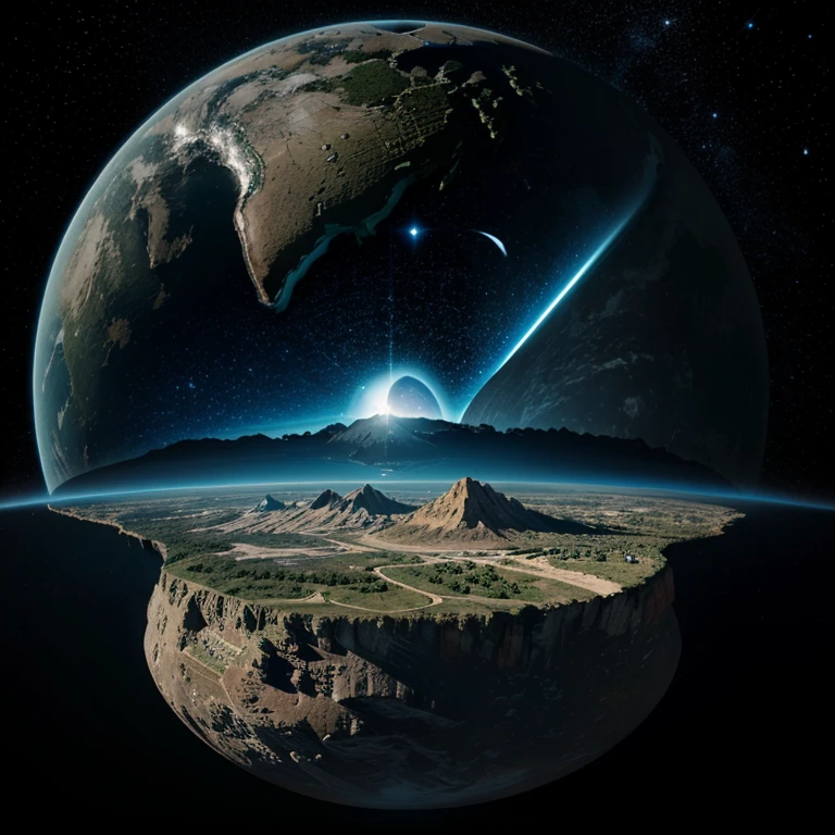 Graphic of the primitive Earth in which the gases that make it up are schematized