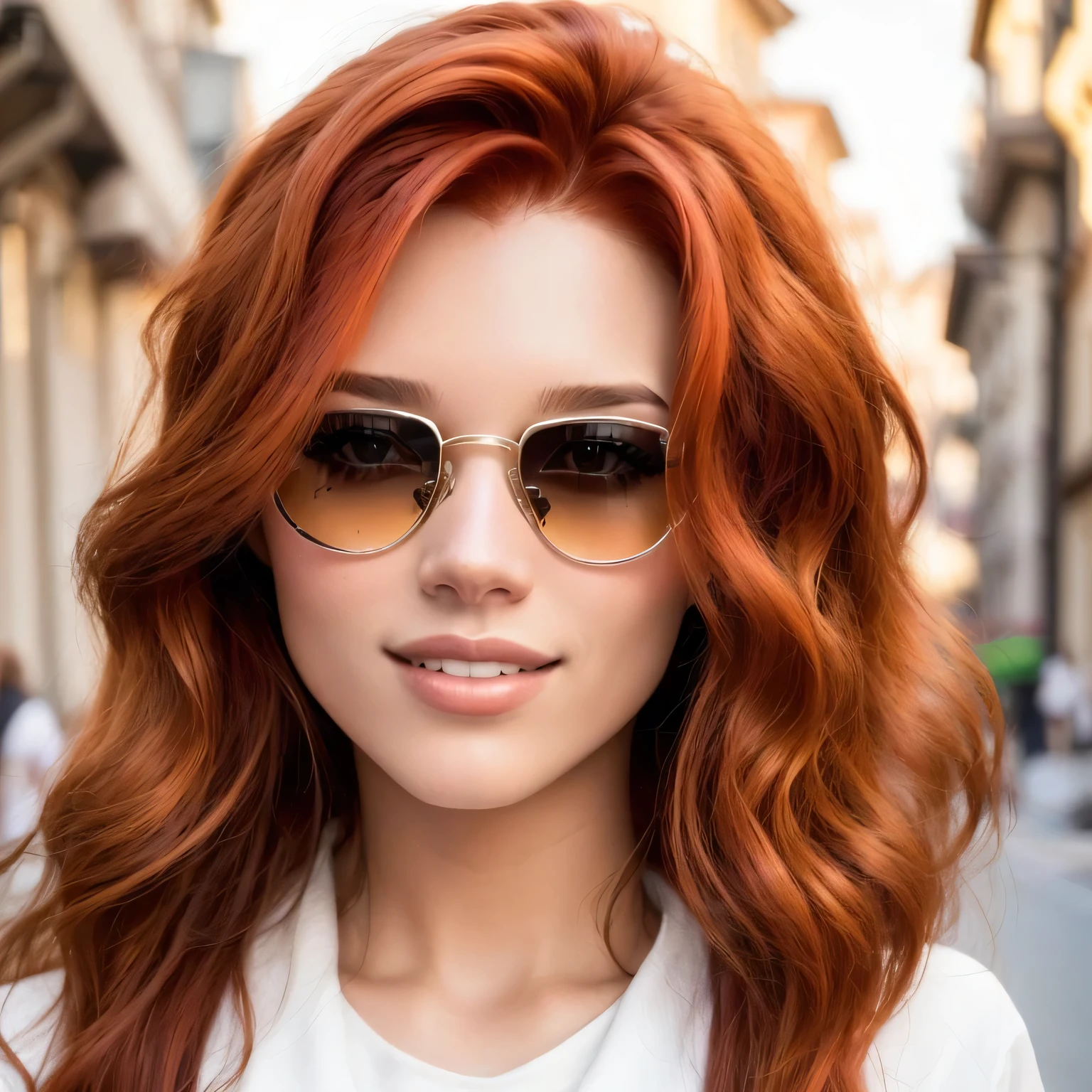 a mulher com cabelo ruivo and sunglasses on a city street, mulher com cabelo ruivo, red hair and attractive features, cabelo ondulado ruivo, jovem ruiva, mulher ruiva, flowing cabelo ruivo, uma jovem ruiva, cabelo cacheado cor de cobre, cabelo de cobre, garota de cabelo vermelho, garota de cabelo ruivo, beautiful mulher ruiva, cabelo ruivo, cabelo ruivo, cabelo ruivo longo e ondulado