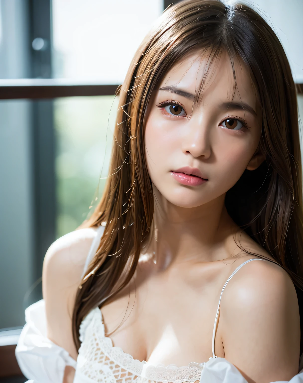 highest quality, face focus, soft light, ultra high resolution, (realistic:1.4), RAW photo,
1 japanese girl, alone, cute, (pupil, light in the eyes), detailed beautiful face, (),(High resolution details of human skin texture),
(long hair),
indoor,
Damask Shirt Dress,
(portrait) High definition focus on pupil diffused light from window