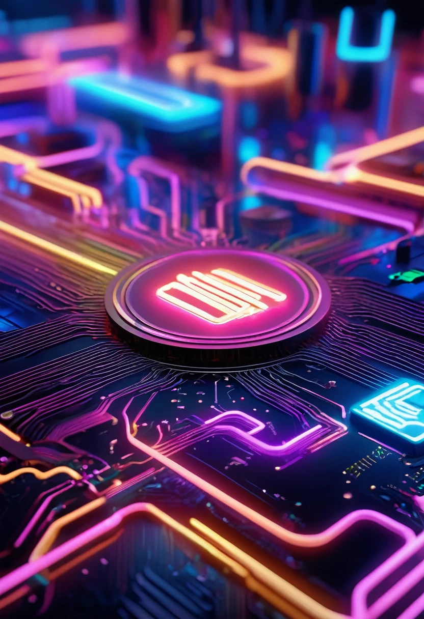 highly detailed, intricate, glowing neon lines, 3d rendered, 8k, (best quality, 4k, 8k, highres, masterpiece:1.2), ultra-detailed, (realistic, photorealistic, photo-realistic:1.37), HDR, UHD, ultra-fine painting, sharp focus, physically-based rendering, extreme detail description, professional, vivid colors, bokeh, graphical framework, digital, radial mother board background