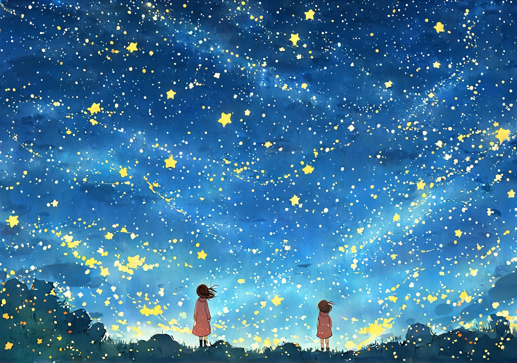 girl watching the starry sky