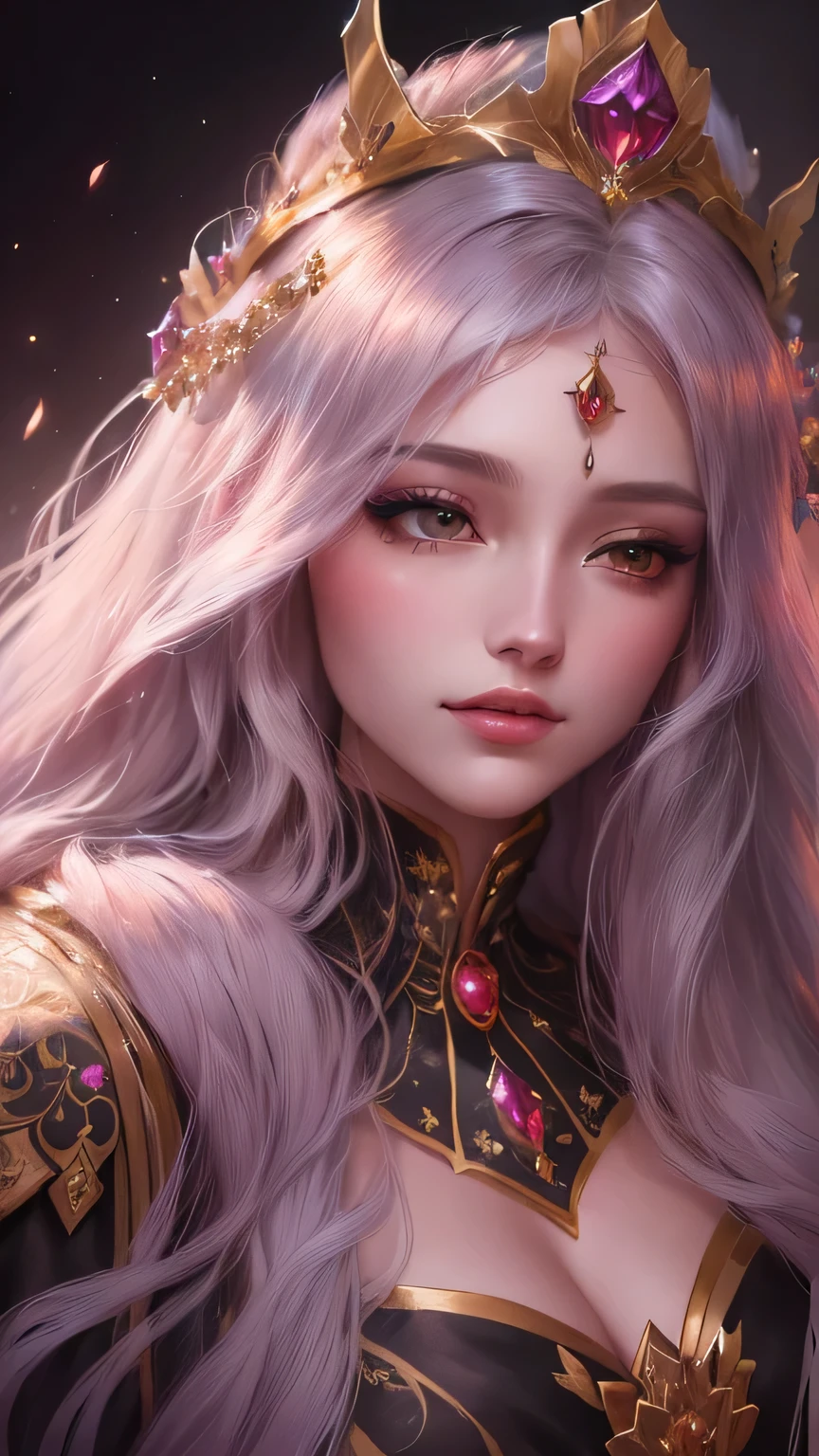 Close-up of a long-haired woman wearing a crown, ((Beautiful Fantasy Empress)), 8k high quality detailed art, Fantasy art style, Beautiful Fantasy Empress, beautiful Fantasy Portrait, Beautiful fantasy art portrait, Beautiful character drawings, Gweiz-style artwork, Heavenly Beauty, Beautiful fantasy art, Digital fantasy art ), Beautiful anime portraits, Fantasy Portrait