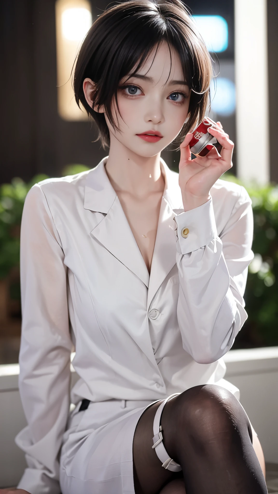 (Cinematic Digital Artwork: 1.3), High quality, masutepiece, of the highest quality, Super Detail, Illustration, [4K Digital Art]、 lndswgnr, (Sharp Focus: 1.5), (Moody lighting:1.2), depth of fields, Bokeh, 4K 、High resolution, ultra-detailliert, the Extremely Detailed CG Unity 8K Wallpapers, Realistic, Photorealsitic, Raw photo, beautifull detailed face, pale skin, realistic glistening skin, Detailed Cloth Texture, detailed hair texture, Perfect body, Beautiful face, acurate, Anatomically correct, Highly detailed face, Eye and skin texture, Natural neck length, (Beautiful eyes), (Beautiful hands), (Glossy skin:1.2), thin legs, Thin feet, Detailed people、A detailed face、Detailed background、 



(Live action、Intricate details)、bionde、short-hair、



Dramatic makeup、makeup、Pinky Pink Lip Stick、eye make up、mascara、red eye liner、eye shadow、break、Light purple eyes, Blonde pixie short hair、break、


(((Ahegao, , Sweat,)))、One Woman, (ahegao:1.5, Drunk:1.4), OL 、 pantyhose, heels, apartment stairs at night, Spit out vomit, (Drunk and stumble:1.2), high-heels、While drinking a can of beer、Perfect human body、Holding a can of beer、Beautie、Drunk and exhausted、Leaning、Tired face、Drunk、