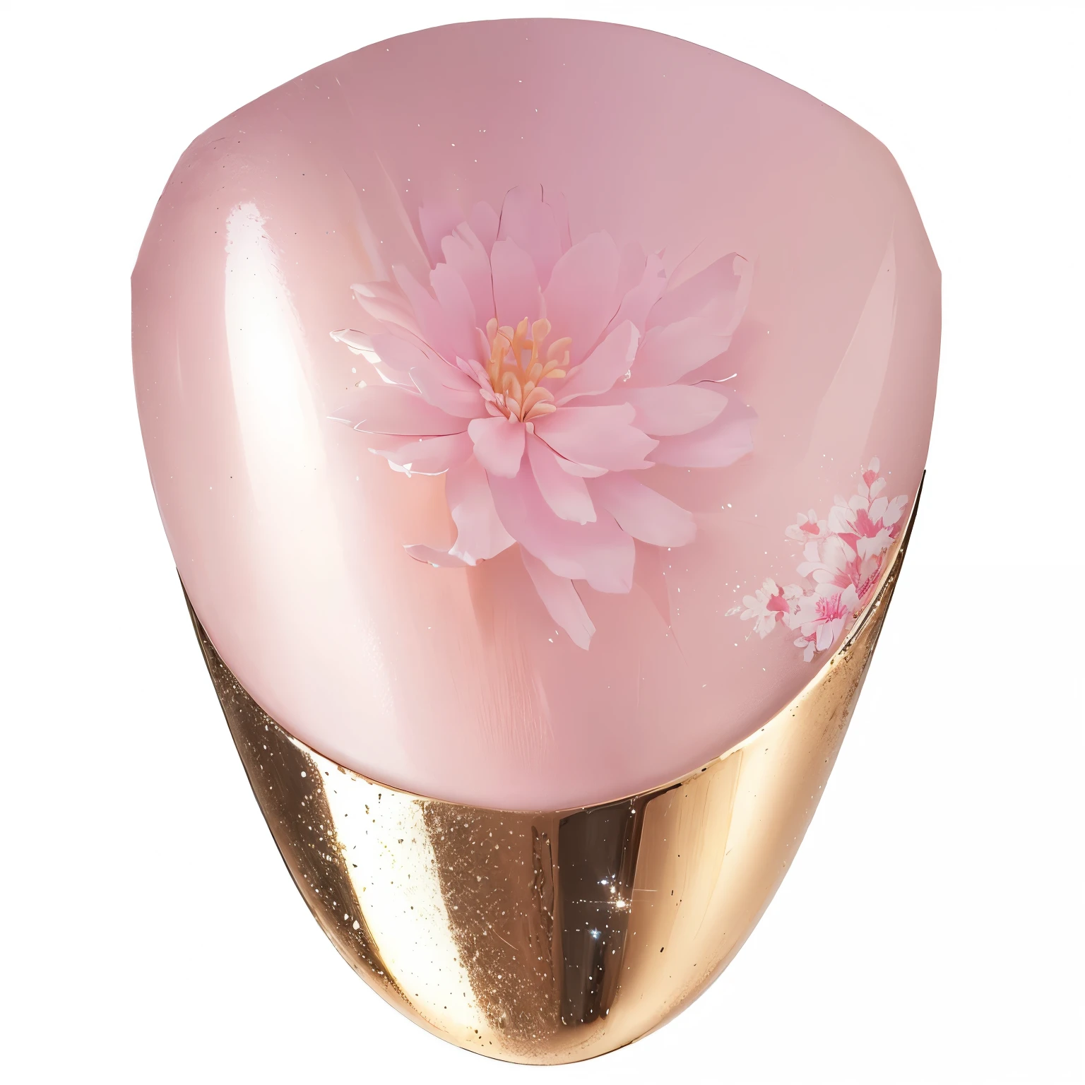 nail with with realistic details flowers