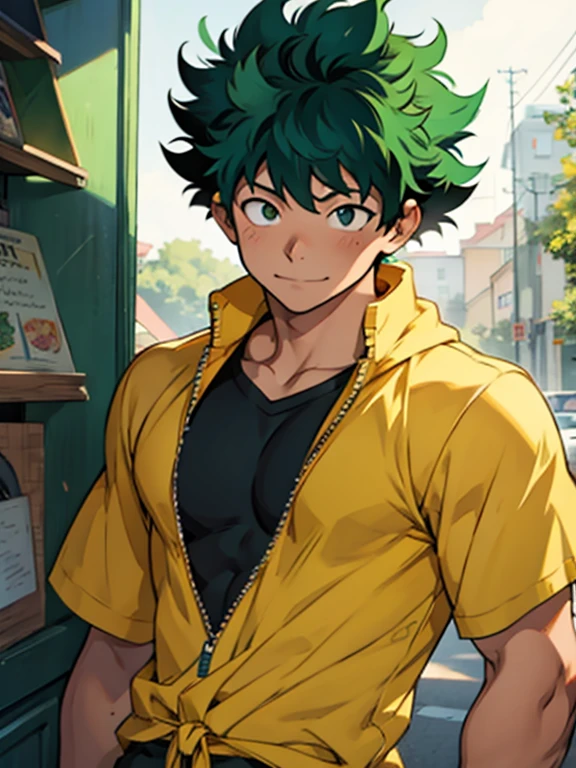 Izuku Midoriya con el pelo amarillo