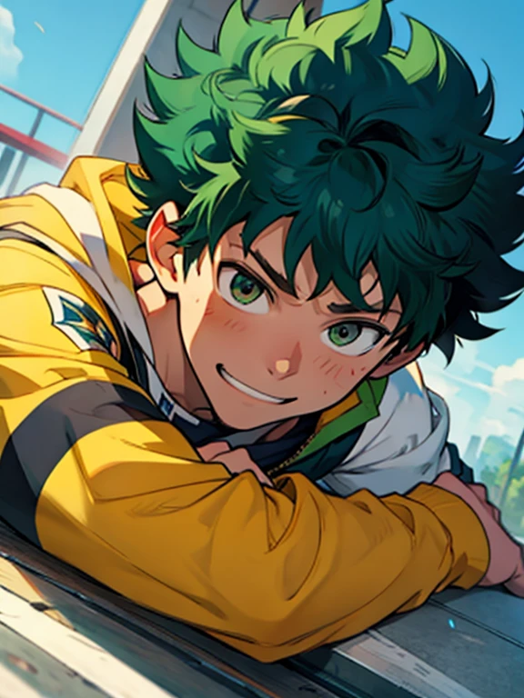 Izuku Midoriya con el cabello amarillo