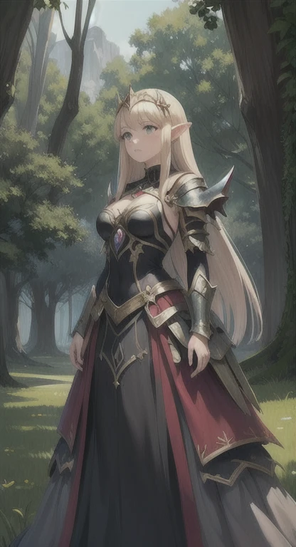 masterpiece, best quality, forgotten era, princess Hylia, royal armor, yggdrasil crest,