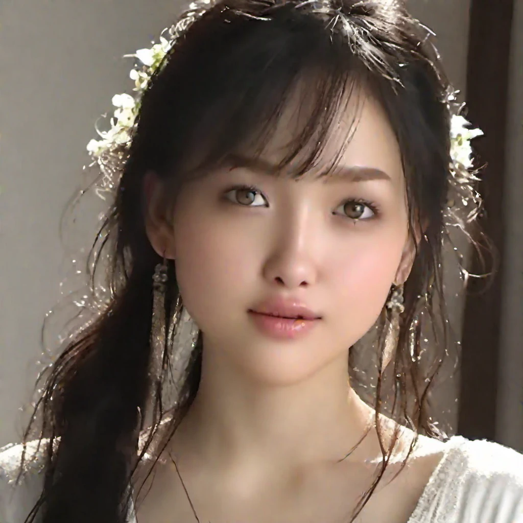 (highest quality, 8k, 32k, masterpiece), (Realistic), (Photorealistic:1.2), (High resolution), Very detailed, Very beautiful face and eyes, 1girl, Delicate body, (close, highest quality, Attention to detail, Rich skin detail), (highest quality, 8k), Very detailed, (Realistic, Realistic:1.37), Bright colors, (((Bust Shot))), (((Pure white wall background))), (((Look straight ahead)))