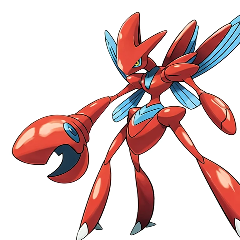 (masterpiece, best quality:1.2),solo,scizor \(pokemon\),pokemon \(creature\),full body,no humans,yellow eyes,standing