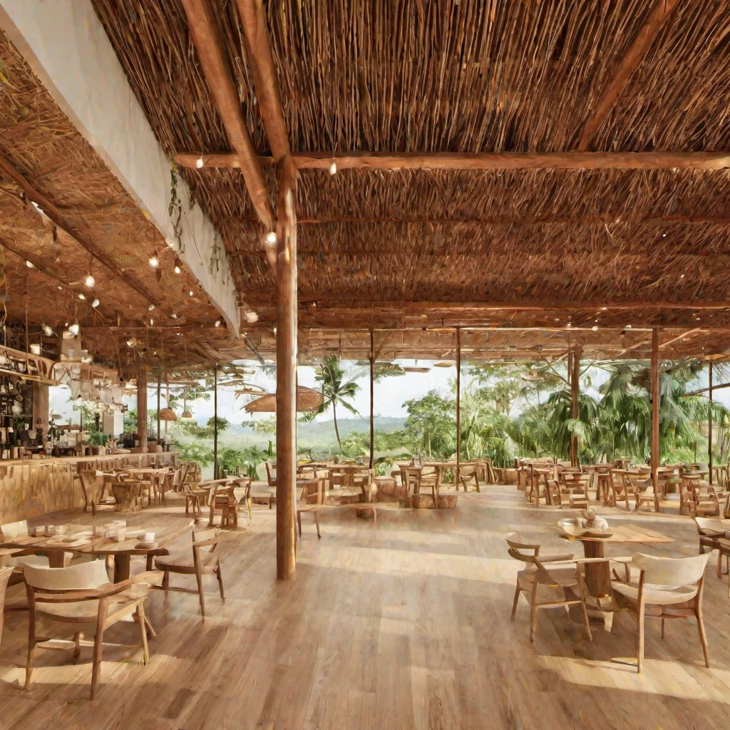 a coffee shop, Here are concepts for designing a coffee farm with a tropical-minimalist style:
Architectural Style: Merge tropical and minimalist features with natural and modern materials.
Minimalist Tropical Landscaping: Create a minimalist landscape with tropical plants and clean pathways.
Coffee Processing Facilities: Keep facilities minimalist and blend harmoniously with the landscape.
Visitor Experience: Provide engaging displays, comfortable seating, and focus on simplicity.
Sustainable Design: Implement eco-friendly practices and waste management systems.
Lighting and Ambiance: Use minimalist lighting for warmth and incorporate natural light sources.
Combining minimalist and tropical styles creates a unique, sustainable coffee farm experience for visitors.(architectural visualization style:1.2), (reflection), (focus on object), (material normal bump real reflection), (scattered light) ((((volumetric light))) (multi-beam light) (sunbeam) (multi-level reflection), (grossy wooden floor), (corona software visualization render:1.2)