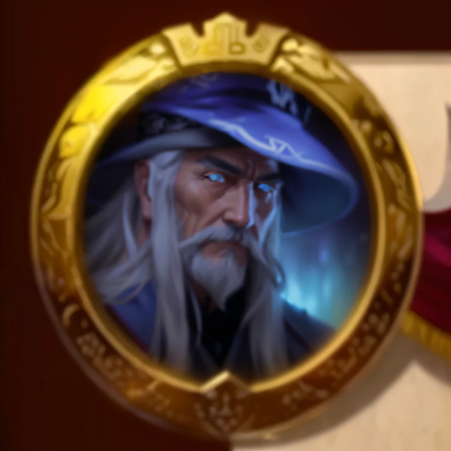 a close up photo of a man in a hat, tertrevkaiser, character icon, retrato de onmyoji, retrato do velho necromante, retrato heroico, retrato saruman, retrato de um mago, rennaissance masters portrait, inspirado em Huang Shen, retrato pintado de odin robusto, ashé, inspirado em Huang Ding, emblema da sabedoria