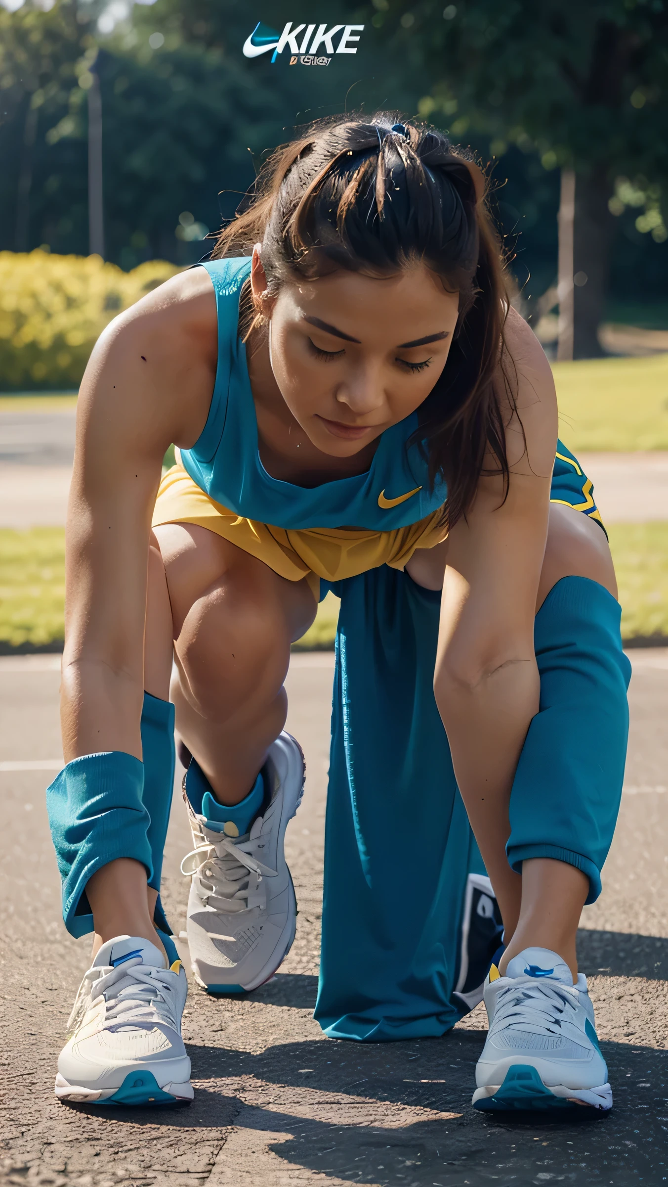 beautiful website for shoes,ui, ux, ui/ux, Nike, red, blue, teal, yellow, running person.