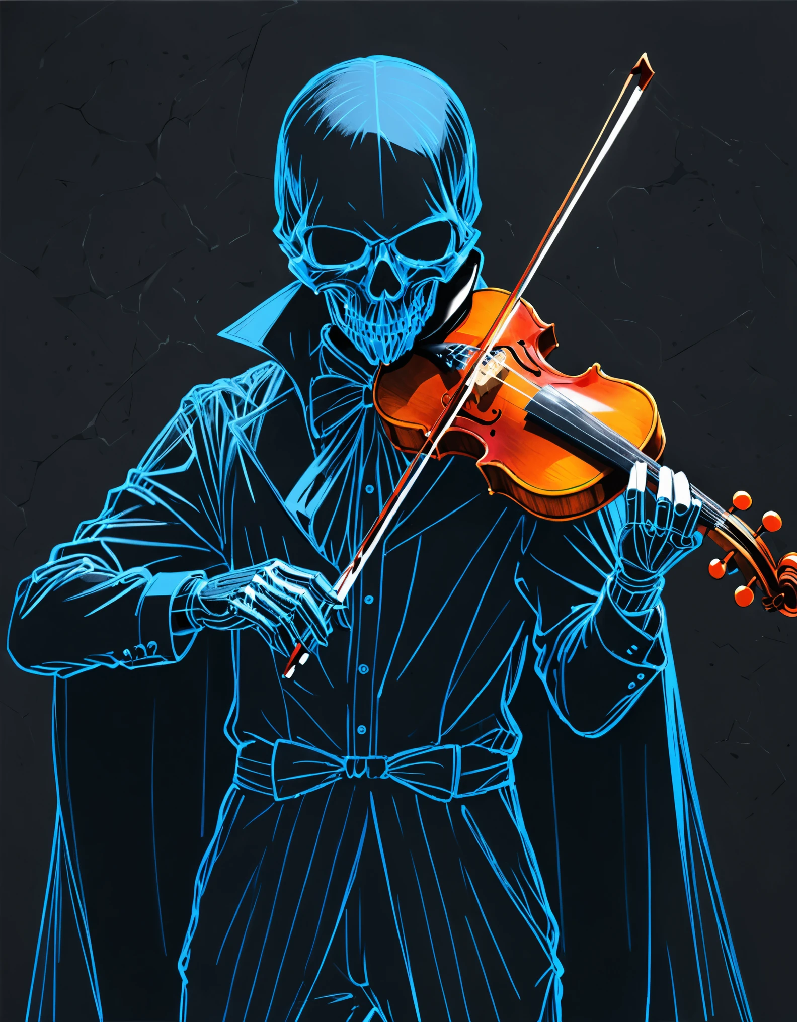 (Anime line drawing:1.5),(Black and dodgerblue:1.45),Minimalism,(Line Art:1.6),sketch,in style of Nick Veasey,charcoal drawing,
BREAK
(red and black diamond background:1.6),
BREAK
Black skull Reaper,playing the violin,(violin:1.3),(bows:1.3),(pulling:1.3),(broken torn cape:1.4),the lines of movement of the wind,