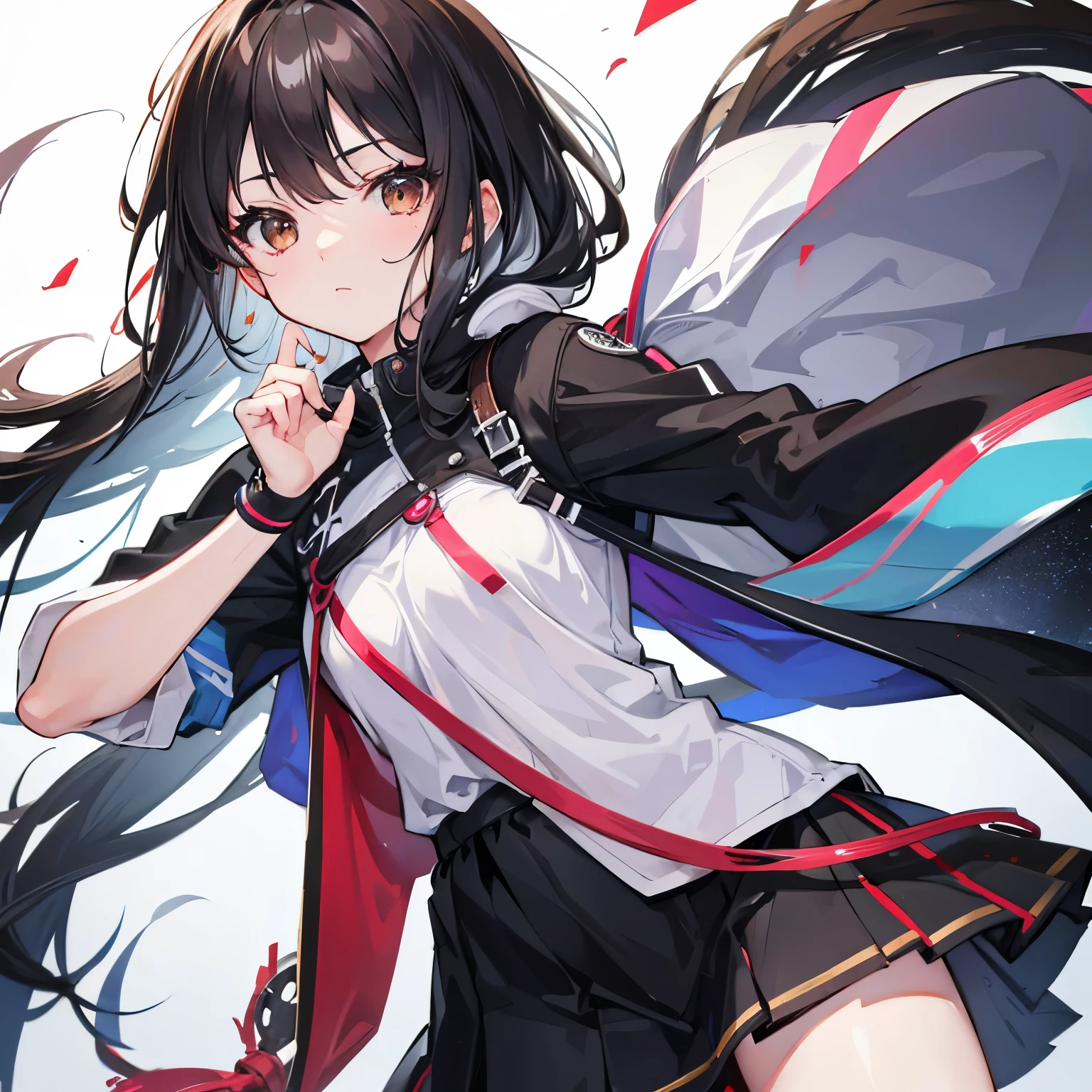 Make a png tuber with black hair brown eyes