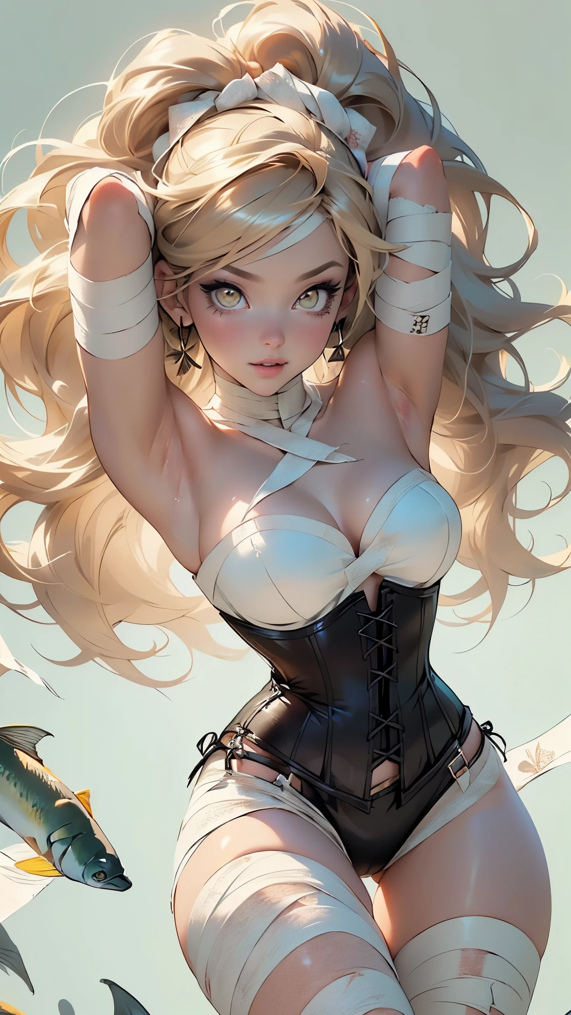 (beautiful blonde identical twins in middle of composition:1.5),(blonde long hair:1.5),detailed and intricate,very enormous breast:1.5),(((yellow_eyes:1.3))),intricate eyes,beautiful detailed eyes,symmetrical eyes,(((lustrous skin:1.5,bright skin: 1.5,skin tanned,shiny skin,very shiny skin,shiny body,plastic glitter skin,exaggerated shiny skin,illuminated skin))), shiny lips, very big ass,inflated legs,thick thighs,(symmetrical detailed face:1.5),toned, sexy, nsfw,

sexy,(((eyeshadow,egyptian makeup,eyelid makeup))),zettai ryouiki,tiny clothes,show skin,(((barefoot))),(((bandaged legs:1.5,bandaged arms:1.5,bandaged breasts,white bandage:1.5))),((silk loincloth:1.5,transparent loincloth)),(fishnet top:1.5),(fishnet stockings:1.5),navel:1.5,(strapless:1.5,corset:1.5),(((dark pink clothes))),

(dynamic pose:1.0),embarrassed,(centered,scale to fit dimensions,Rule of thirds),

((Burlesque, cabaret,brothel at night)),scenery:1.25,intricate scenery,extremely scenery,

(Glossy Egyptian ornaments),highres,sharp focus,(ultra detailed,extremely detailed),(photorealistic artwork:1.37),(extremely detailed CG unity 8k wallpaper),(((vibrant colors,vibrant theme))),(intricate),(masterpiece),(best quality),artistic photography,(photography taken by sldr),(intricate background),perfect rendered face,perfect face details,realistic face,photo realistic,((intricate detail)),(((realism))),
