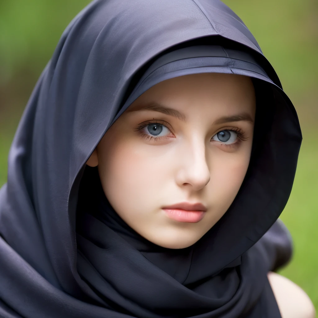 18 year old Polish woman in hijab , mujer sumamente hermosa pero provocativa , ( y ,NSFW ), seductive eyes but feeling guilty.,
