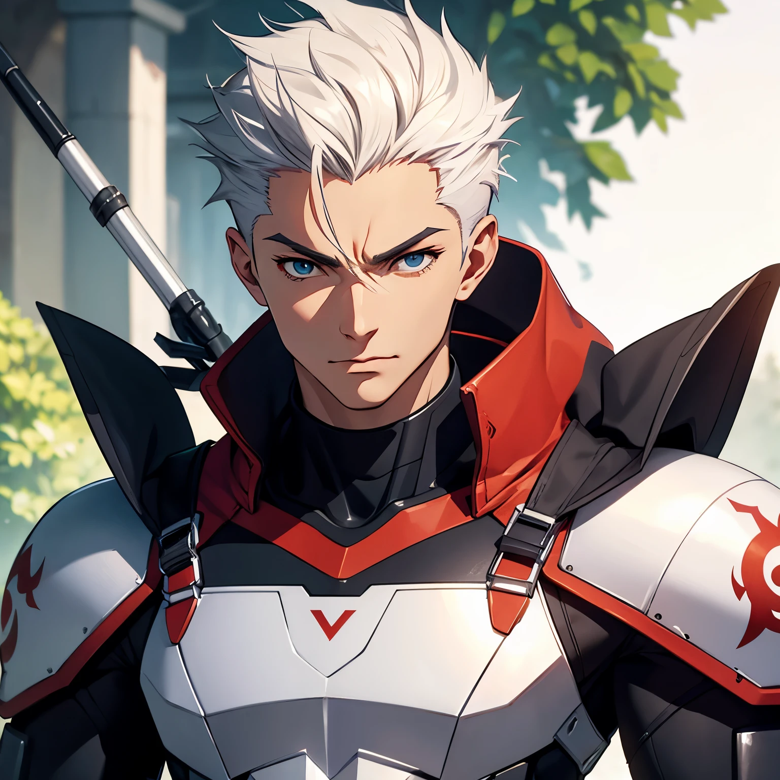 The Counter Guardian Archer Emiya , close up, front, portrait
