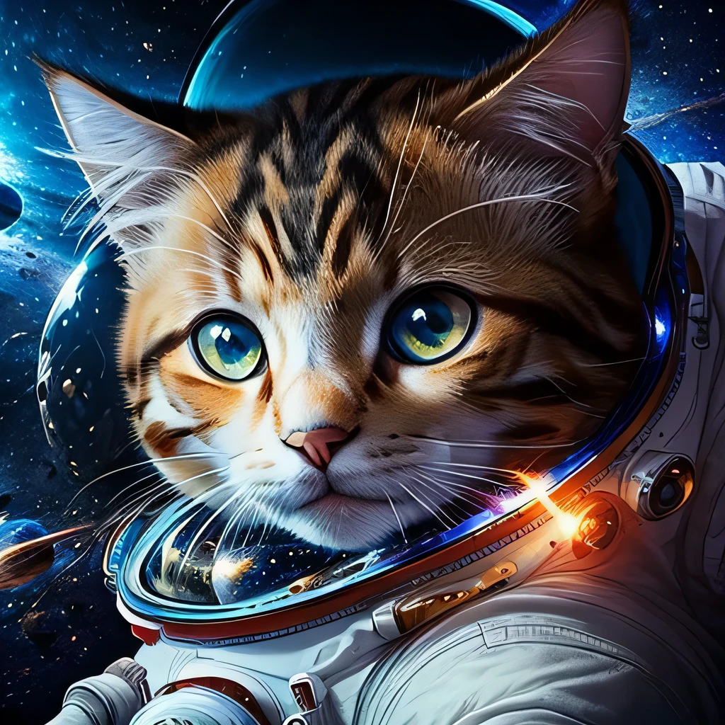TOP quality,8K, masterpiece, (realistic:1.2), (cat:1.2), (space:1.3),