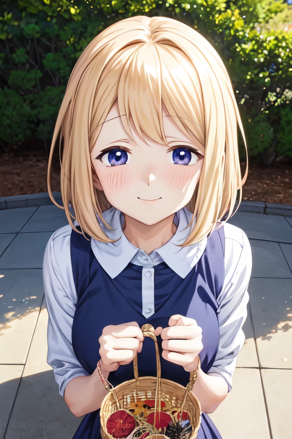 Blonde　Bob　Fair skin　Daytime　smile　Anime Girls with Blonde Hair and Green Eyes in White Dresses, In a dress, Anime Style. 8k, Anime Girlsのポートレート, Smooth Anime, Cute Anime Girls, portrait of Cute Anime Girls, realistic 若いAnime Girls, 若いAnime Girls, Beautiful Anime Girls, Cute Anime Girls, portrait of Anime Girls, Cute Anime Girls portrait, Anime Girls