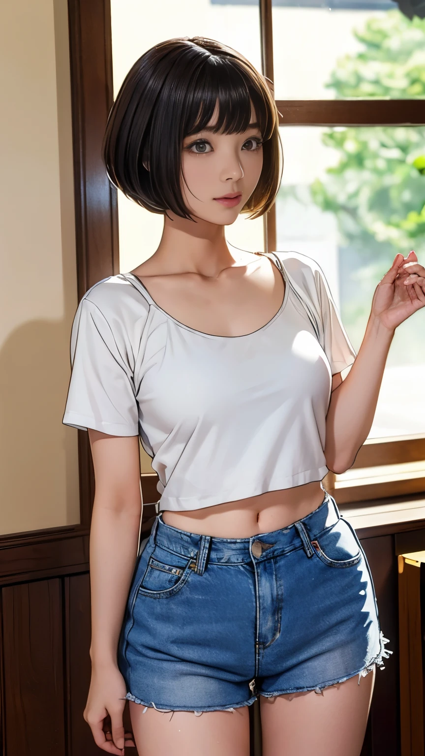 ショートBob 尻 of パイパンBob 海苔カット ニーハイブーツ、 very short、Bowl Cut、美丽of女人、Japanese、美丽of女孩,Bob,butt,Patterson,Patterson bangs,ショートBob,butt,of,坊主Bob,Pickled wakame slices,Bowl Cutの髪,enamel,very short髪,Bowl Cut,Bobヘアー,Embarrassing,实际of,超实际of,masterpiece, 最好of质量,ultra-熟悉of,super 熟悉of skin,熟悉of,完美of解剖结构、( 最好of质量、8K、masterpiece: 1.1 )、Angelique 是一个非常美丽可爱of女孩.,
漂亮of眼睛,
Beautiful double eyelids,
(big eyes:1.3),
Stay focused,
美丽细致of脸部和眼睛, , ((15-year-old girl, 苗条of, Thin waist, Thin arms)), ((举起你of手臂, 请给我看看你of腋窝)), ((White Camisole, Denim shorts))
