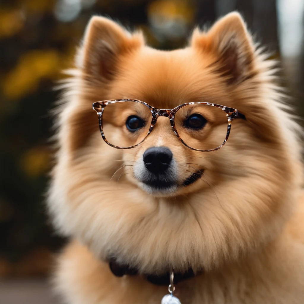 German Spitz, usando oculos , de gravata e sorrindo
