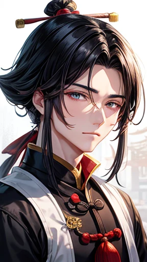Ancient Chinese、Men in ancient Chinese costumes、ancient chinese hairstyle men、Ancient Chinese man with a cloth wrapped around his head、The Man with Squinted Eyes、
