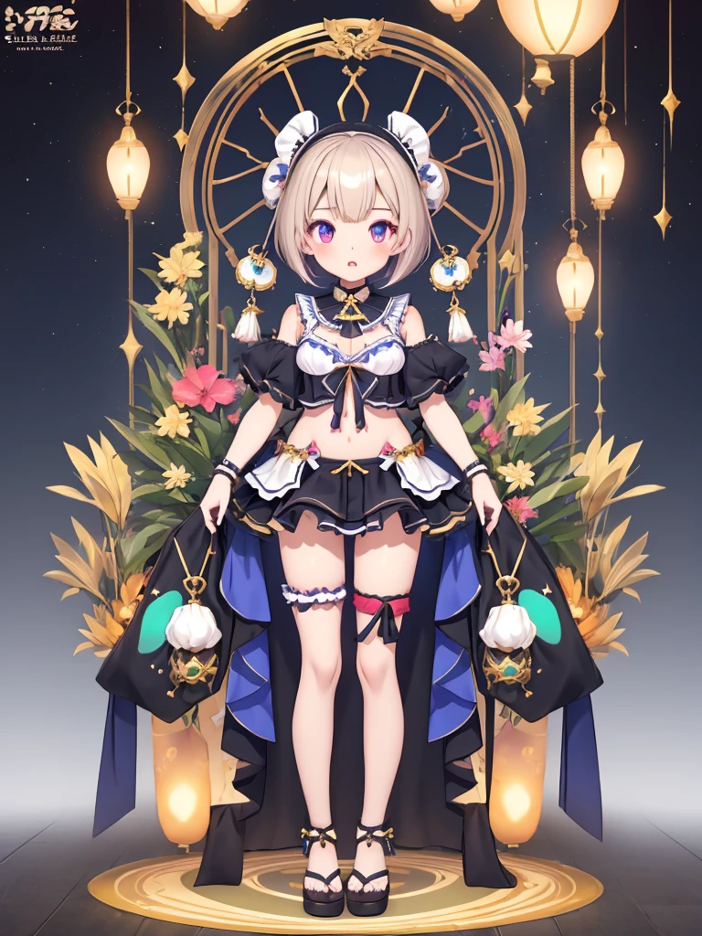 1girl、vtuber-fullbody、highest quality、Masterpiece、Official Art、The best composition、Super detailed、Standing in front of the viewer、short hair、8 heads、Simple bikini