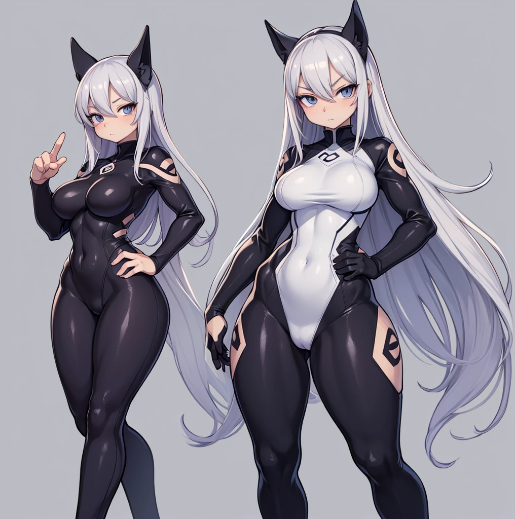 a drawing of a woman in a bodysuit with her hands on her hips, hands behind her body pose!, clean anime outlines, pudica pose gesture, sketchy artstyle, anime pose, thick outline, cell shaded adult animation, neutral pose, fully body pose, 3 / 4 pose, villain pose, anime sketch, rough sketch, clear outfit design, old sketch