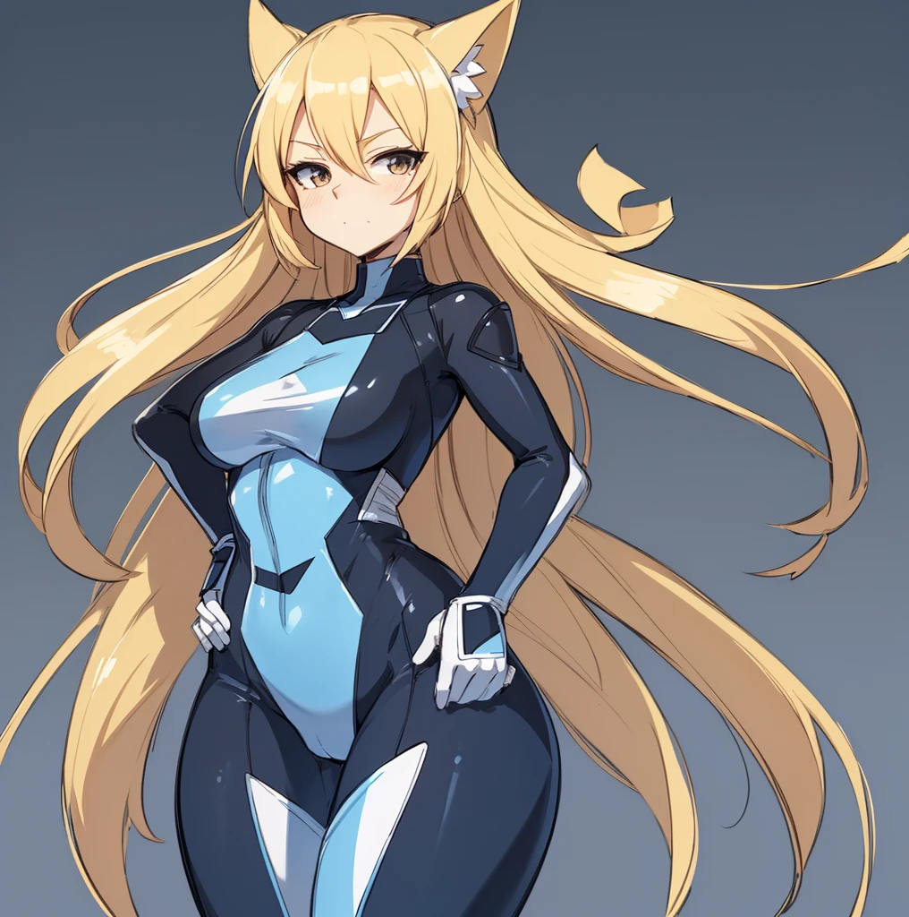 a drawing of a woman in a bodysuit with her hands on her hips, hands behind her body pose!, clean anime outlines, pudica pose gesture, sketchy artstyle, anime pose, thick outline, cell shaded adult animation, neutral pose, fully body pose, 3 / 4 pose, villain pose, anime sketch, rough sketch, clear outfit design, old sketch