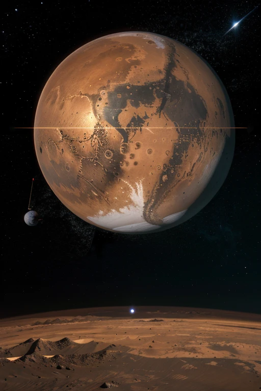 mars orbit, stars