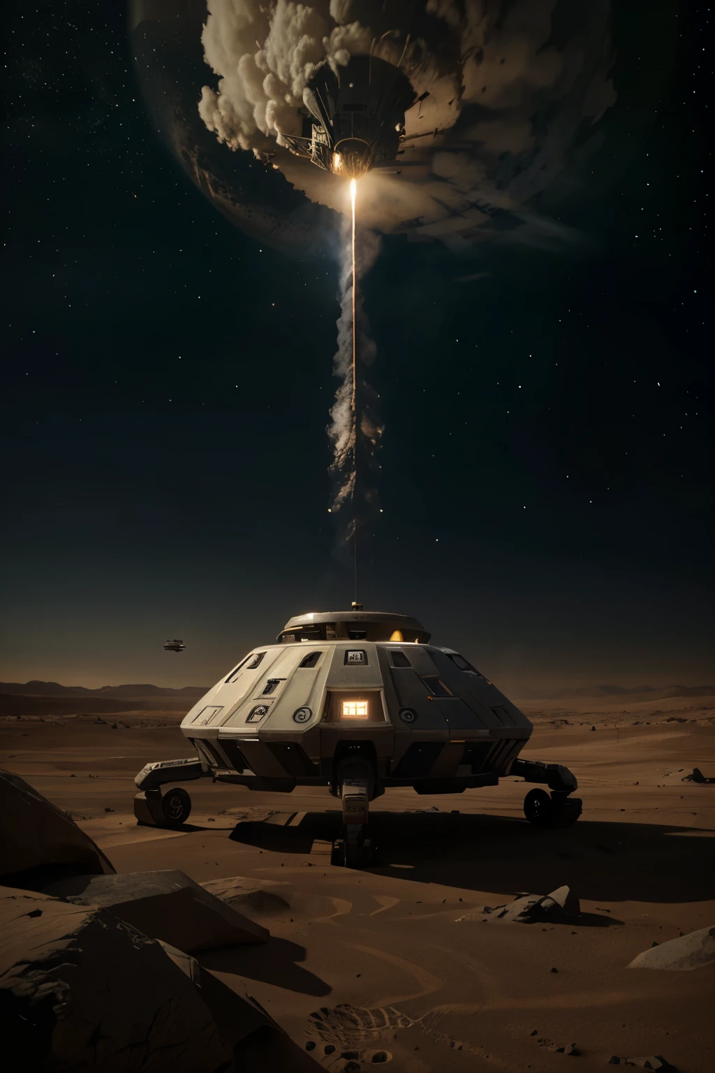 Halo-inspired spaceship, orbit Mars
