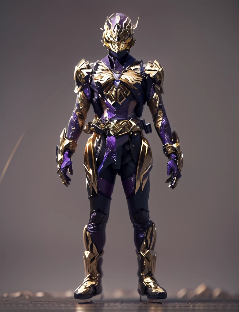 The color changes to gold and purple,Some gold and purple(Ensure its layering and armor texture,Gold as the main color)