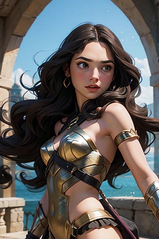 Gal Gadot como Mulher Maravilha angulo holandes