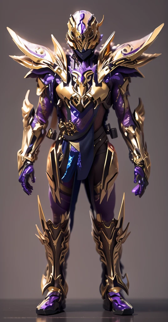 The color changes to gold and purple,Some gold and purple(Ensure its layering and armor texture,Gold as the main color)