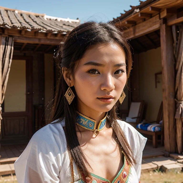 Beautiful woman, 22 years, Mongolia 🇲🇳, Mongol ethnicity , cultural costumes, mongolian landscape