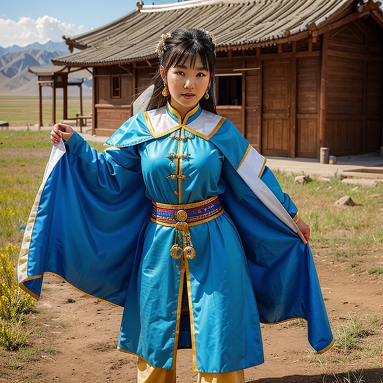 Beautiful woman, 22 years, Mongolia 🇲🇳, Mongol ethnicity , cultural costumes, mongolian landscape