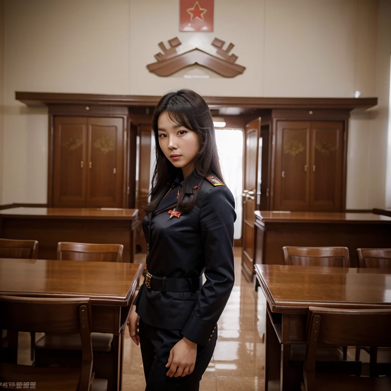 Beautiful woman, North-korean, 25 years old, militar, in Pyongyang