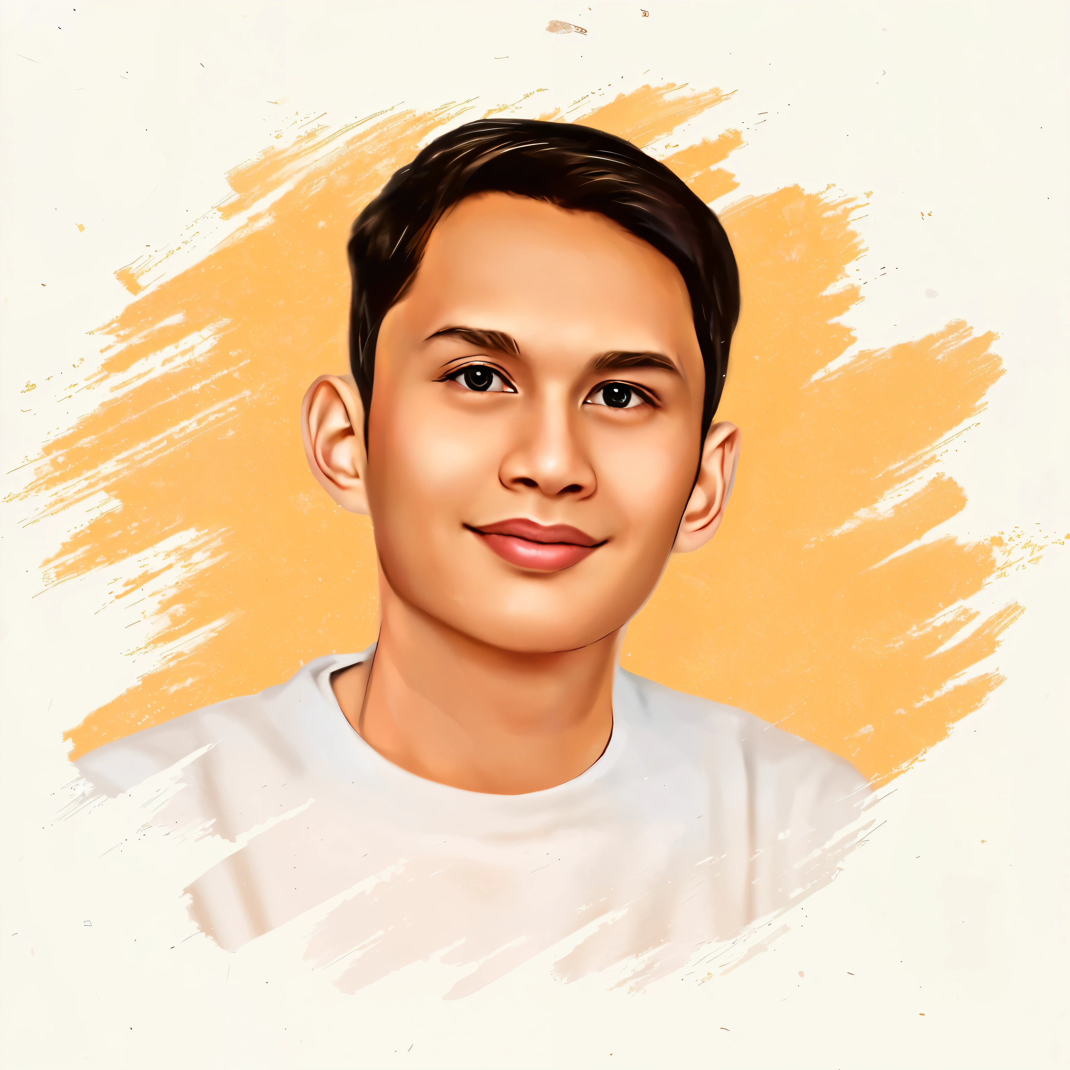 there is a man with a white shirt and a brown hair, digital illustration portrait, realism artstyle, nft portrait, in style of digital illustration, digital art portrait, high quality portrait, color portrait, digital panting, drawn with photoshop, [ digital art ]!!, digital art picture, detailed color portrait, digital artist, portrait illustration