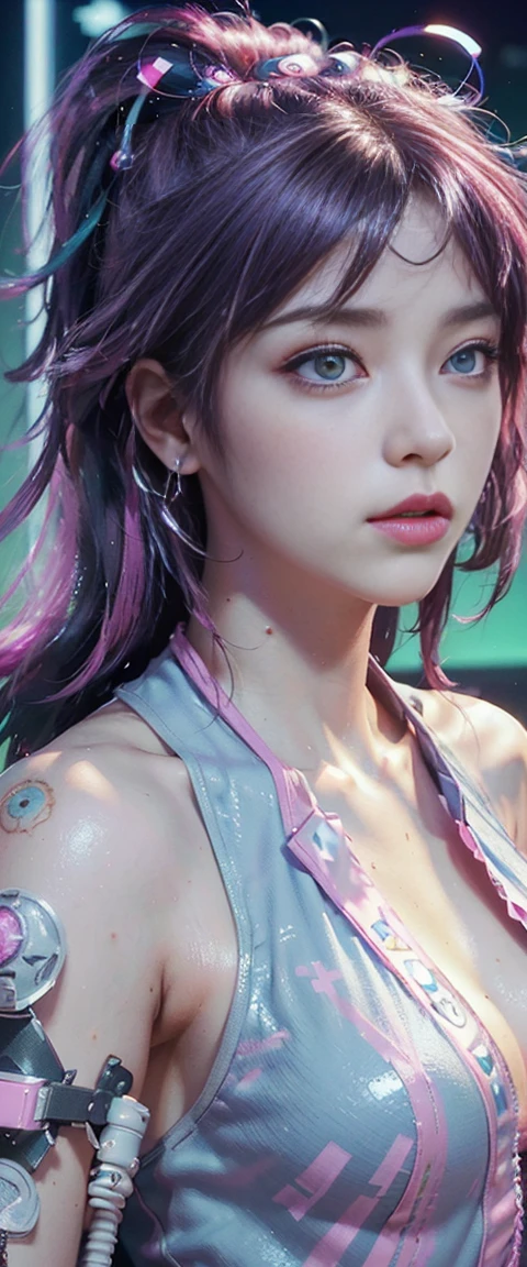 (best quality), ((masterpiece), (detailed: 1.4), 3D, Beautiful cyberpunk woman, HDR (High Dynamic Range), Ray Tracing, NVIDIA RTX, Super Resolution, Unreal 5, A close-up of the screen,A cartoon of a woman, Vaporwave art, Vaporwave cartoon, Vaporwave style, Vaporwave!, Vaporwave nostalgia, Vaporwave style masterpiece, maximalist Vaporwave, Vaporwave, cyberpunk Vaporwave, very Vaporwave, Vaporwave aesthetics, Vaporwave aesthetic, Vaporwave pallette, Vaporwave sci - fi, ((Fluorescent pink image)), retro, Lotus,