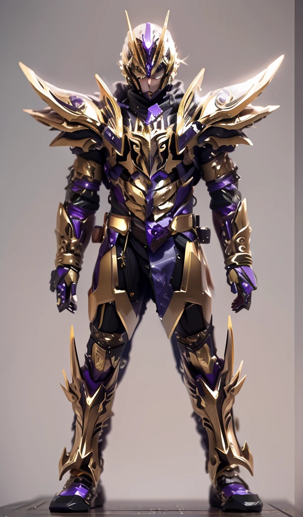 The color changes to gold and purple,Some gold and purple(Ensure its layering and armor texture,Gold as the main color)
