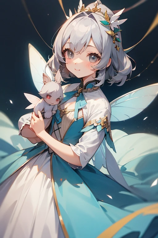 Gray Hair、cute、beautiful、fairy costume、masterpiece、highest quality、